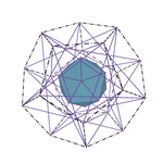 5 crossed tetrahedrons between a dodecahedron & an icosahedron